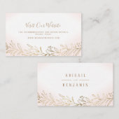 Blush gold botanische Hochzeitswebsite Beilage Kar Platzkarte (Vorne/Hinten)