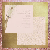 Blush & Gold Bridal Brunch & Bubbly Champagner Einladung