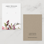 BLUSH GOLD BURGUNDY ROSE FLORALEREARRING DISPLAY VISITENKARTE (Vorne/Hinten)