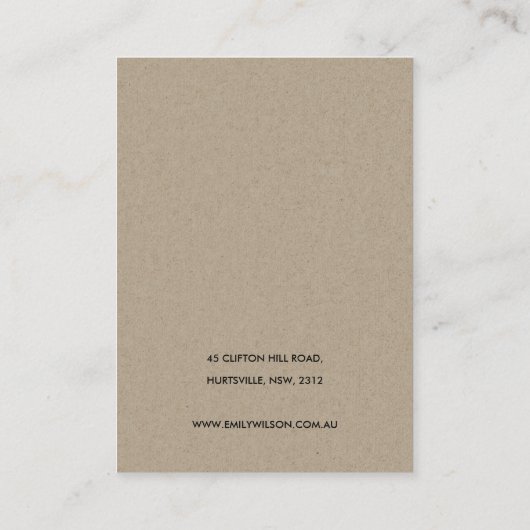 BLUSH GOLD BURGUNDY ROSE FLORALEREARRING DISPLAY VISITENKARTE (Rückseite)