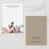 BLUSH GOLD BURGUNDY ROSE FLORALEREARRING DISPLAY VISITENKARTE (Vorne/Hinten)