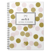 Blush & Gold Confetti Dots Muster Personalisiert Notizblock (Vorderseite)