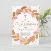 Blush Gold Confetti Nurse Pinning Graduation Party Einladung (Stehend Vorderseite)