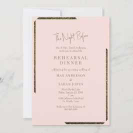 Blush & Gold dazzeln am Abend davor Einladung