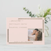Blush & Gold Dazzling Wedding Rette unser Datum Einladung (Stehend Vorderseite)