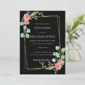 Blush Gold Einladung (Stehend Vorderseite)