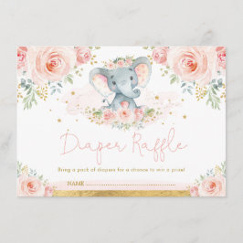 Blush Gold Elephant Baby Girl Duschdusche Windelwa Begleitkarte