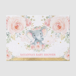 Blush Gold Elephant Girl Baby Duwer Favoriten Seidenpapier