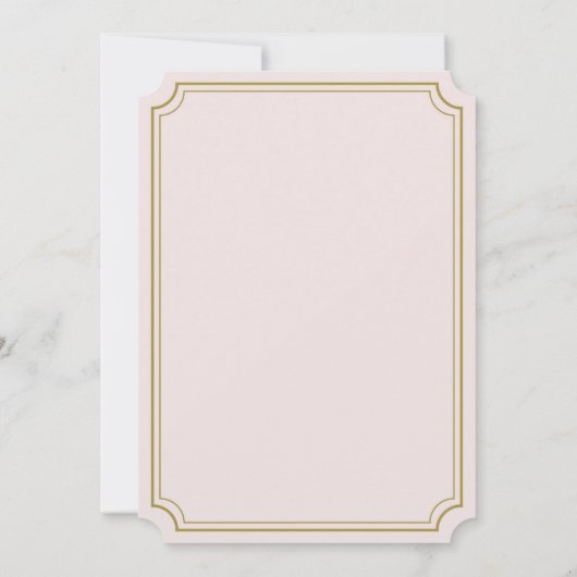 Blush & Gold Es ist eine Girl Baby Dusche Einladun Einladung (Rückseite)