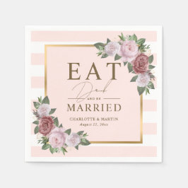Blush Gold essen Drink und Verheiratete Blumenhoch Serviette