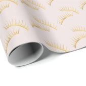 Blush Gold Eyelashes Geschenkpapier (Rolleneckpunkt)