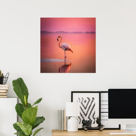 Blush Gold Flamingo Grace Poster (Heimbüro)