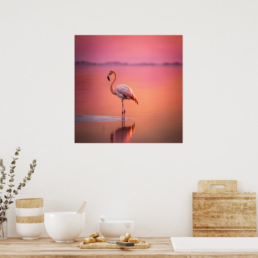 Blush Gold Flamingo Grace Poster (Küche)