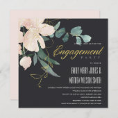 BLUSH GOLD FLORA BUNCH WASSERFARBE VERLOBUNG EINLADUNG (Vorne/Hinten)