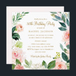 Blush Gold Floral 30. Geburtstag Einladung<br><div class="desc">Moderne Blumenladen zum Geburtstag im Little Bayleigh Store!</div>