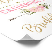 Blush Gold Floral Brautparty Begrüßung Dekoration (Ecke)