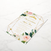 Blush Gold Floral Butterfly Quinceanera Folieneinladung (Gedreht)
