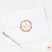 Blush Gold Floral Christening Taufen Sticker (Umschlag)