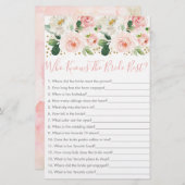 Blush Gold Floral, der das beste Spiel der Braut k (Vorne/Hinten)