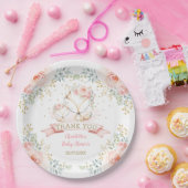 Blush Gold Floral Fox Boho Woodland Babydusche Pappteller (Party)