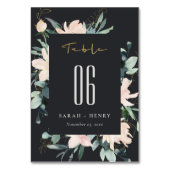 BLUSH GOLD FLORAL FRAME WATERCOLOR WEDD TISCHNUMMER (Rückseite)