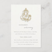 Blush Gold Floral Ganesh Indian Wedding Sangeet Begleitkarte (Vorderseite)