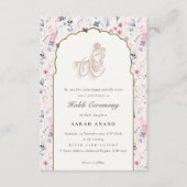 Blush Gold Floral Krishna Indian Wedding Haldi Begleitkarte (Vorderseite)