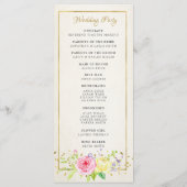 Blush Gold Floral Moderne Hochzeitsfeier Programm (Rückseite)