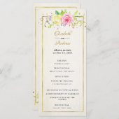 Blush Gold Floral Moderne Hochzeitsfeier Programm (Vorne/Hinten)