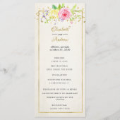 Blush Gold Floral Moderne Hochzeitsfeier Programm (Vorderseite)