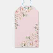 Blush Gold Floral Quinceanera Mis Quince Geburtsta Geschenkanhänger (Rückseite)