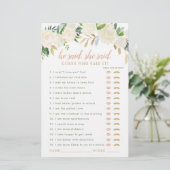 Blush Gold Floral sagte sie Dusche Spiel (Stehend Vorderseite)