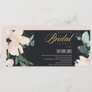BLUSH GOLD FLORAL WATERCOLOR BRAUTPARTY EINLADUNG