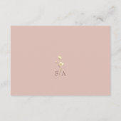 Blush Gold Floral Wedding Details Card Begleitkarte (Rückseite)