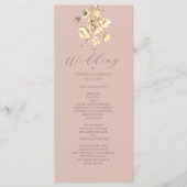 Blush Gold Floral Wedding Program Programm (Vorderseite)