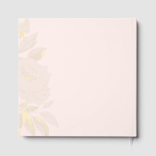 Blush Gold Foil Personalized Wedding Gästebuch (Rückseite)