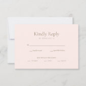 Blush Gold Foliage Wedding Response Card RSVP Karte (Vorderseite)