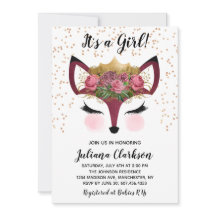 Blush & Gold Fox Princess Baby Dusche