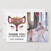 Blush & Gold Fox Princess Vielen Dank Einladung (Vorderseite)