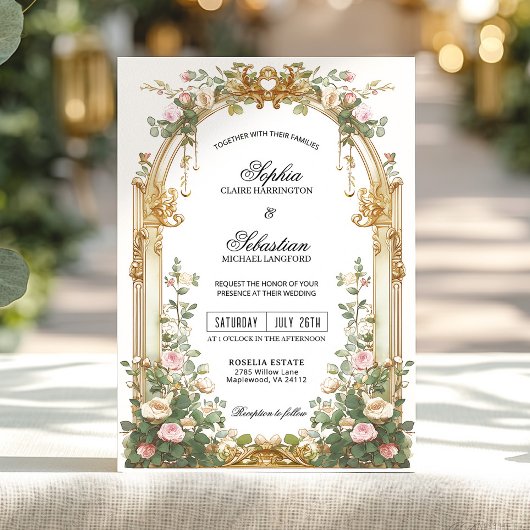 Blush Gold Garden Estate Ceremony Einladung