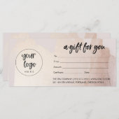 Blush-Gold-Geschenkgutschein mit Logo (Vorne/Hinten)
