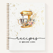 Blush & Gold Glitterie Bäckerei Backhilfsmittel Notizblock (Vorderseite)