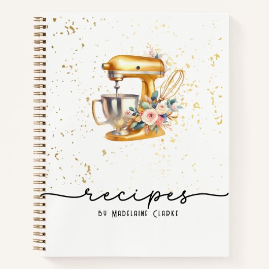Blush & Gold Glitterie Bäckerei Backhilfsmittel Notizblock (Vorderseite)
