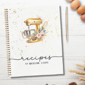 Blush & Gold Glitterie Bäckerei Backhilfsmittel Notizblock