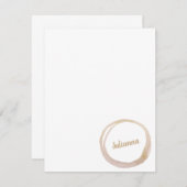 Blush Gold Glitzer Abstrakt Circle Personalisiert Mitteilungskarte (Vorne/Hinten)