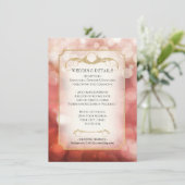 Blush Gold Glitzer Bokeh Sparkle Wedding Einladung (Stehend Vorderseite)