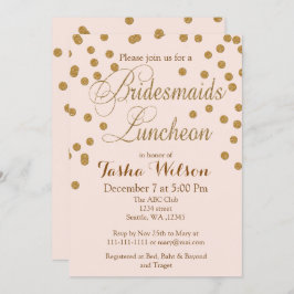 Blush Gold Glitzer Bridesmaids Luncheon lädt ein Einladung
