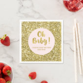 Blush Gold Glitzer Confetti Oh Baby Dusche Serviette (Beispiel)