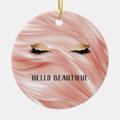 Blush Gold Glitzer Eyelashes Keramik Ornament (Vorne)