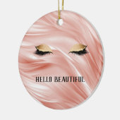 Blush Gold Glitzer Eyelashes Keramik Ornament (Links)